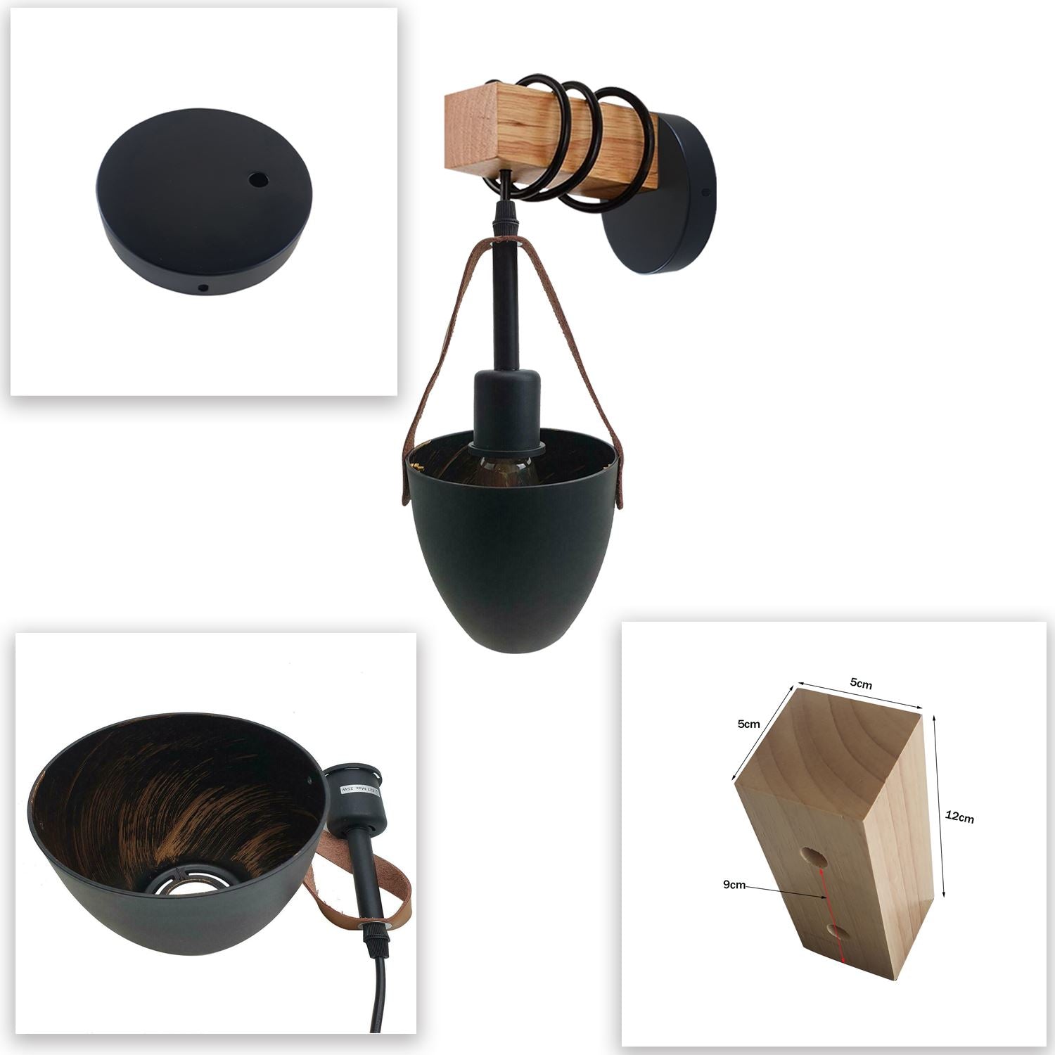 Vintage Wall Lamp Industrial Retro Metal Wood Wall Lights Sconce Lamp Fixture UK~3599 - LEDSone UK Ltd