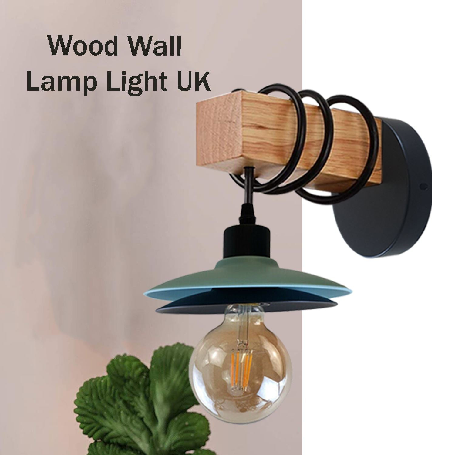 Wall Sconces Lighting Vintage Industrial Wood Indoor Wall Light Metal Double Shade Wall Lamp~1216 - LEDSone UK Ltd