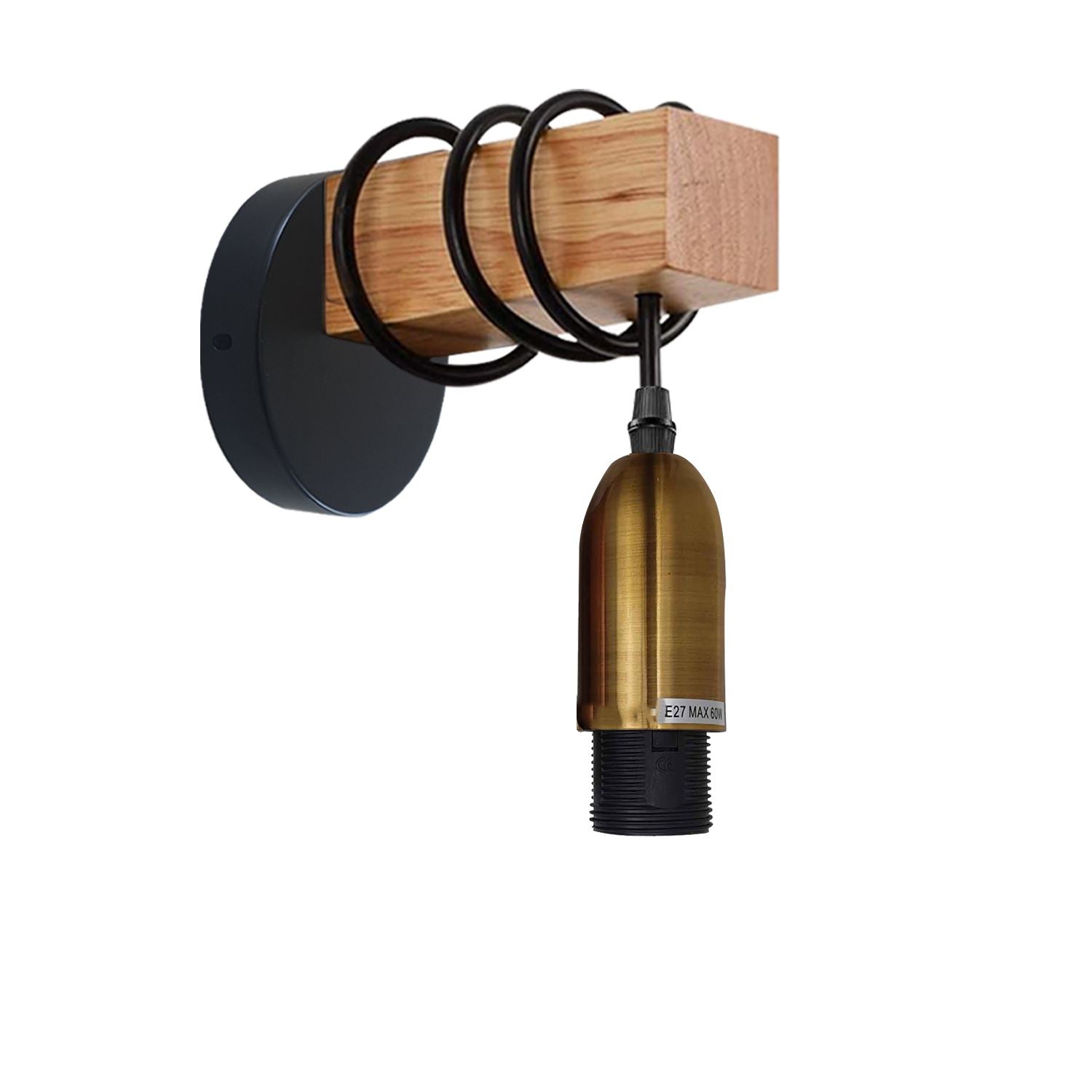 Vintage Industrial Retro Loft Modern Wood Wall Mount Lamp UK~1236 - LEDSone UK Ltd