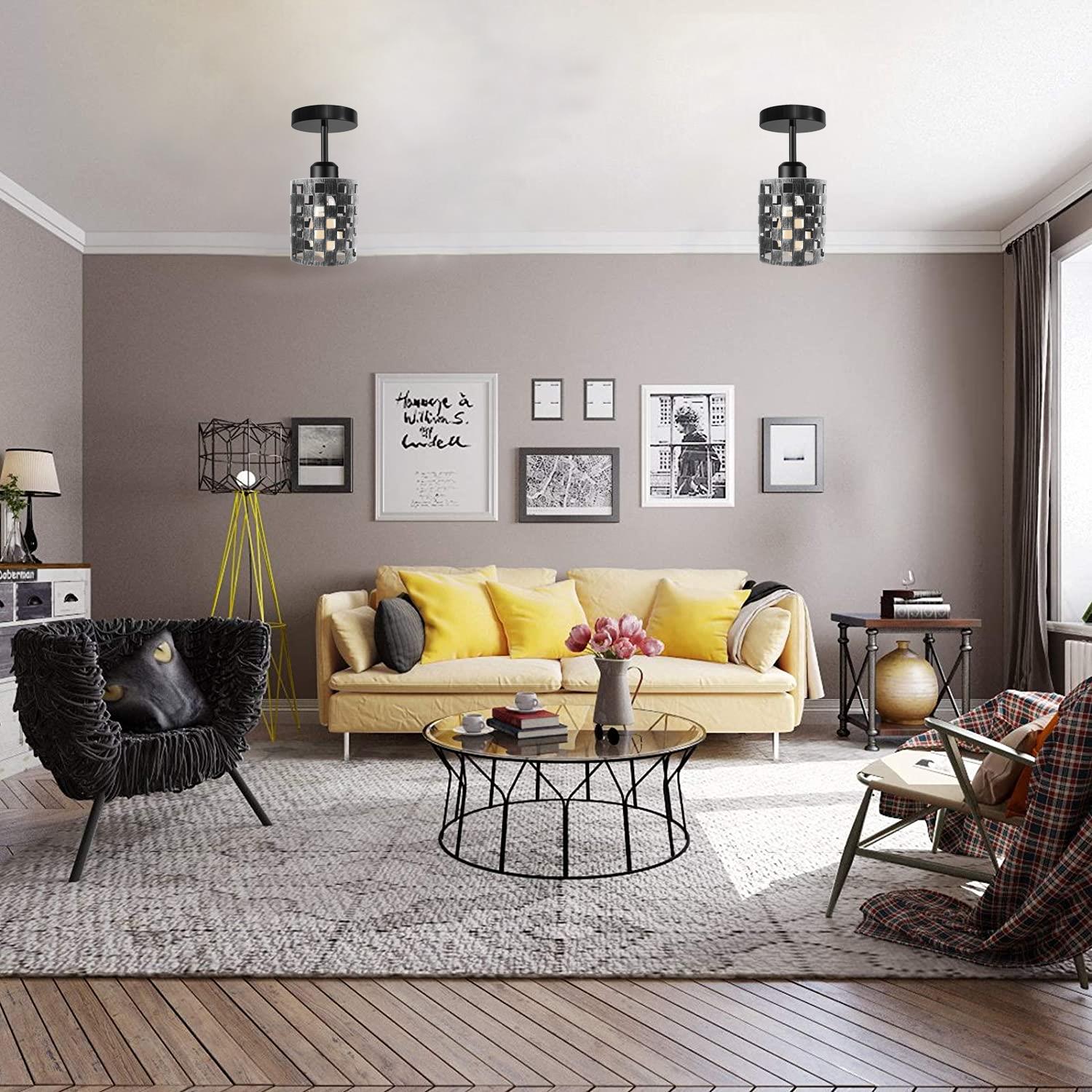 Modern flush ceiling light E27 lamp for living room