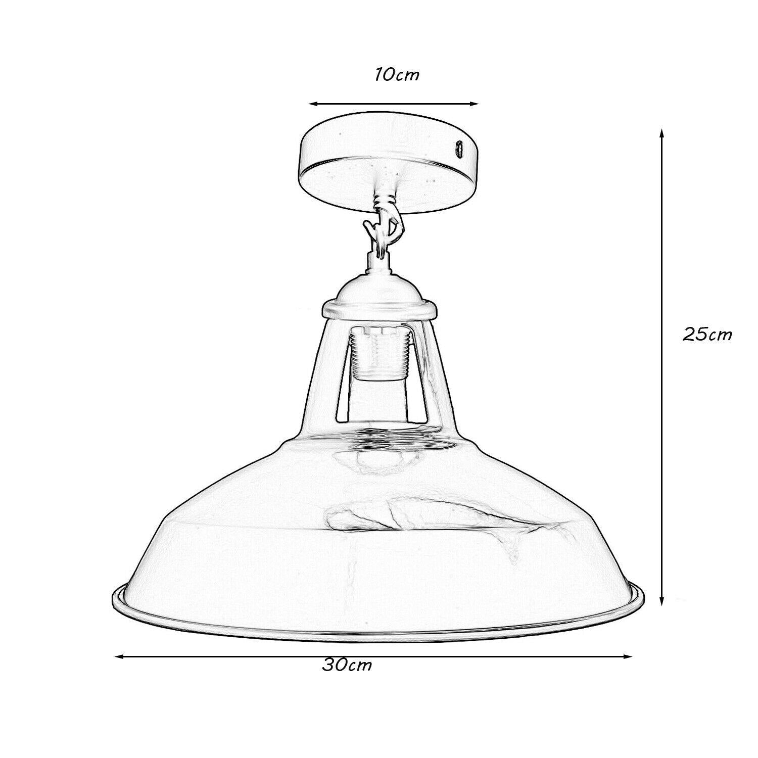 Colour Industrial Metal Ceiling Plate Light Holder & Retro Pendant Lamp Shade~1412 - LEDSone UK Ltd