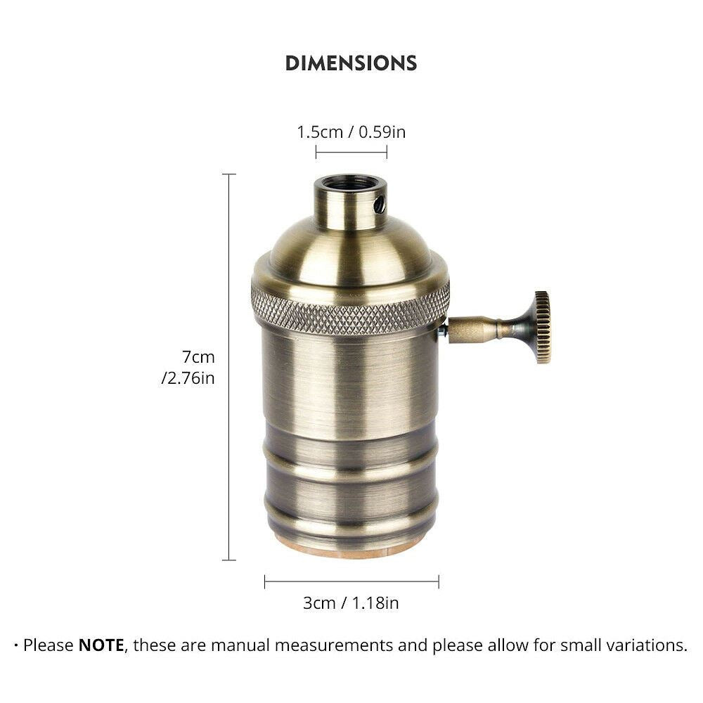 E27 Screw Vintage Switch Bulb Holder Industrial Antique Retro Edison Lamp Light~3415 - LEDSone UK Ltd