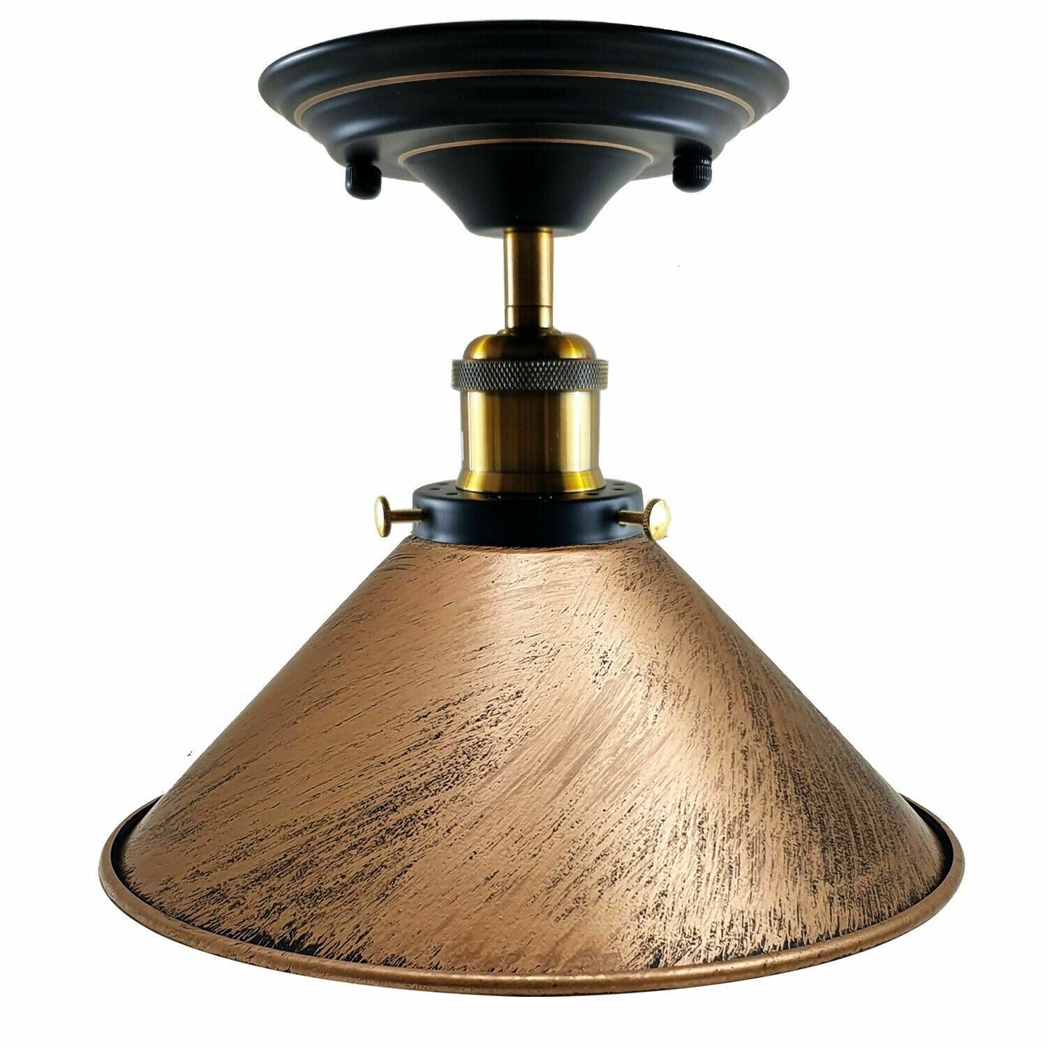 Vintage Industrial Retro Metal Indoor Ceiling Light Flush Mount Retro Cone Shade Lamp UK~1229 - LEDSone UK Ltd