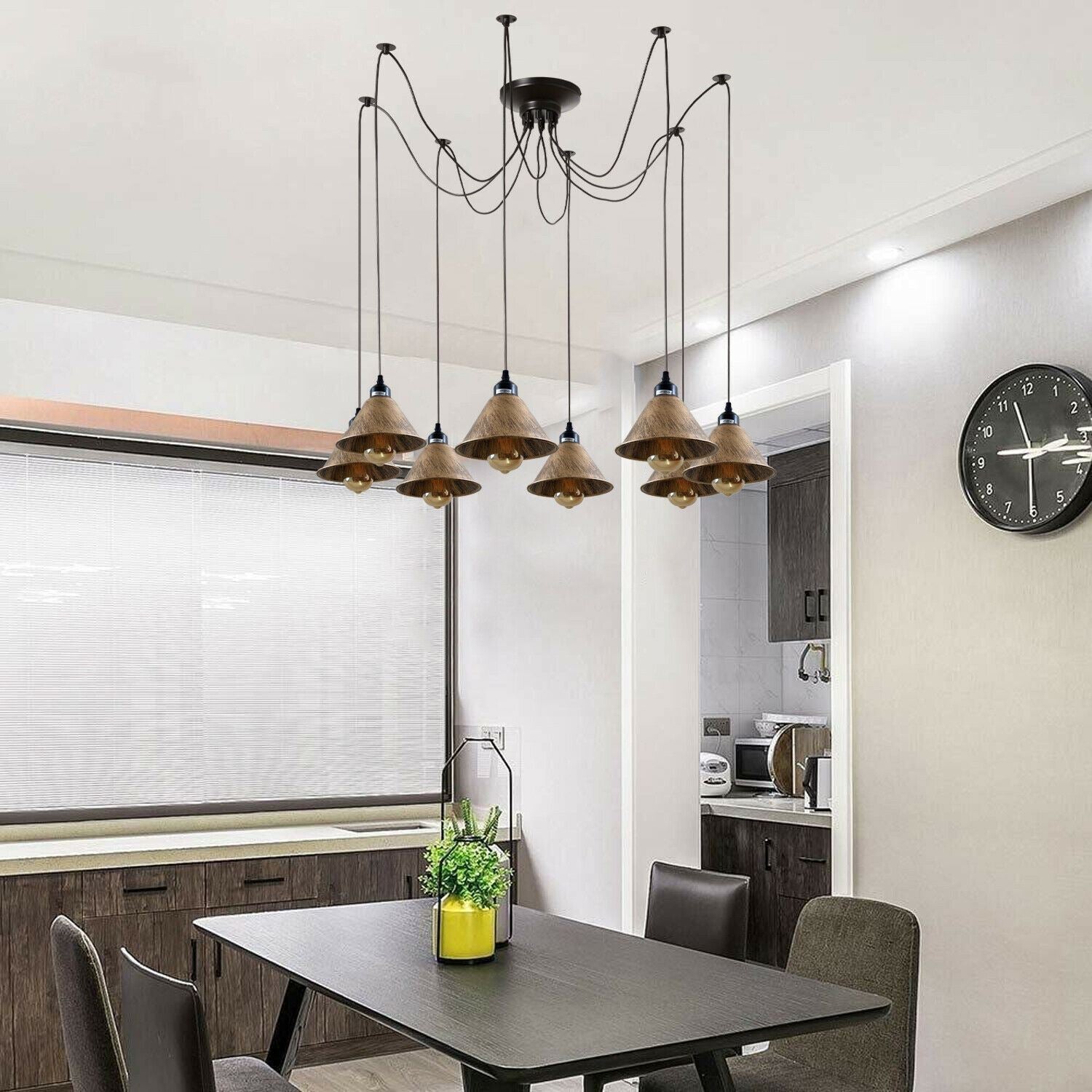 Industrial Retro Modern 8Way Vintage Loft Spider Ceiling Pendant Light~1131 - LEDSone UK Ltd