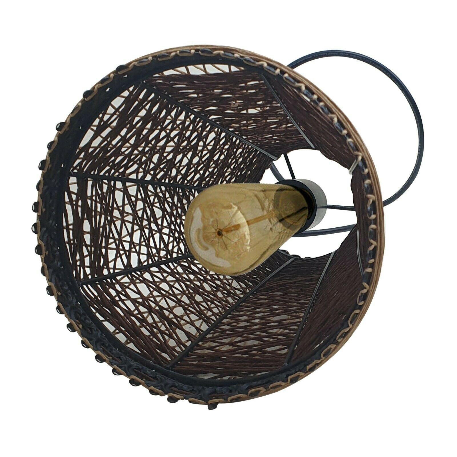 Modern Pendant Light Rattan Wicker Basket Ceiling Pendant Light Kit~1332 - LEDSone UK Ltd