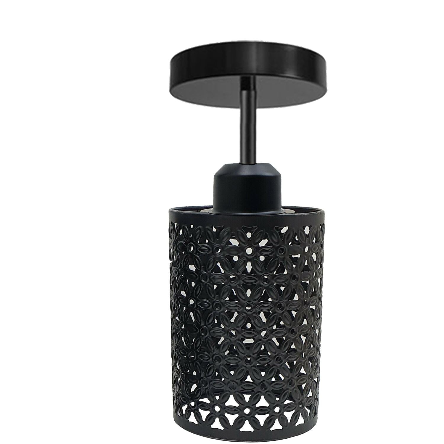 Black Industrial Wire Barrel Pendant Light