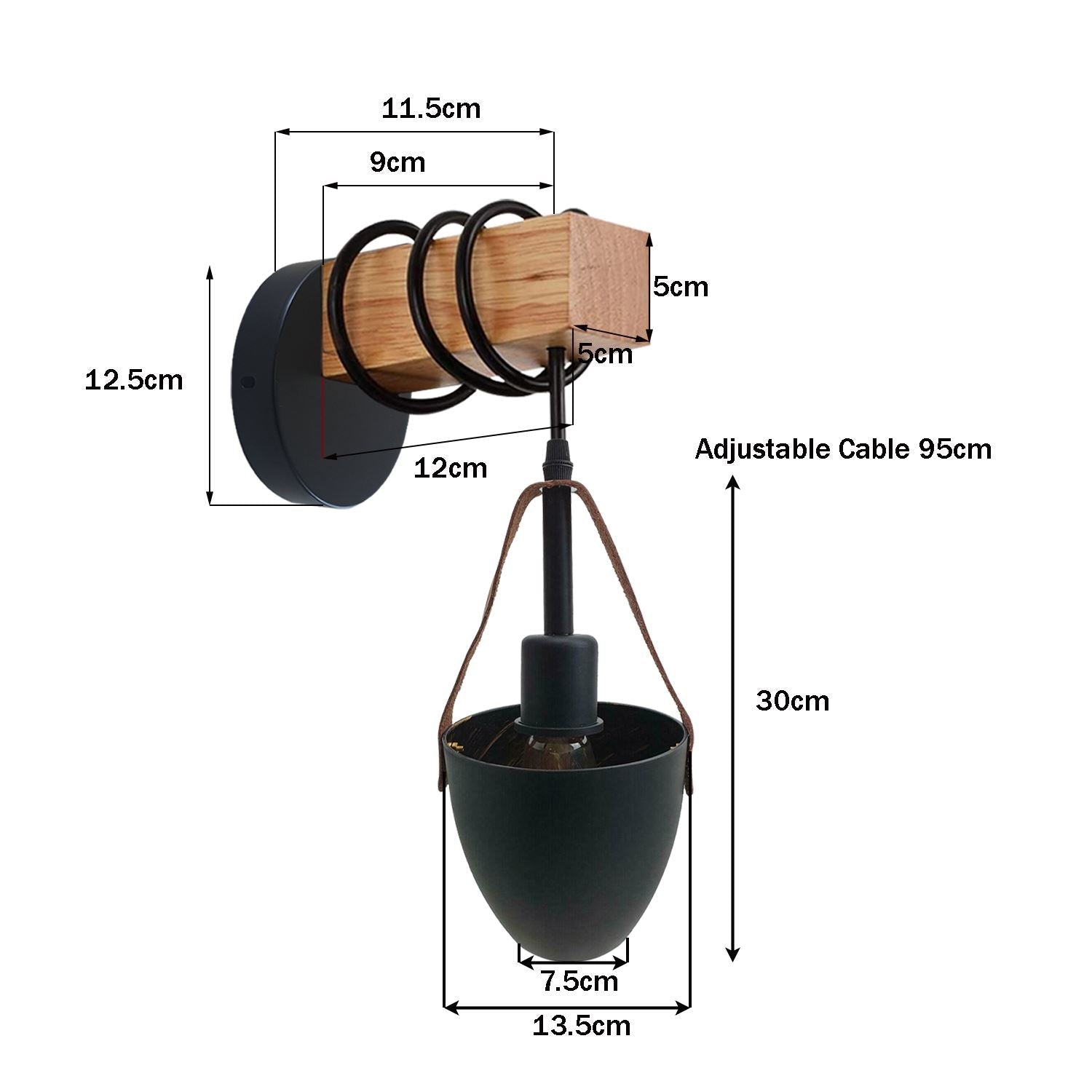 Vintage Wall Lamp Industrial Retro Metal Wood Wall Lights Sconce Lamp Fixture UK~3600 - LEDSone UK Ltd