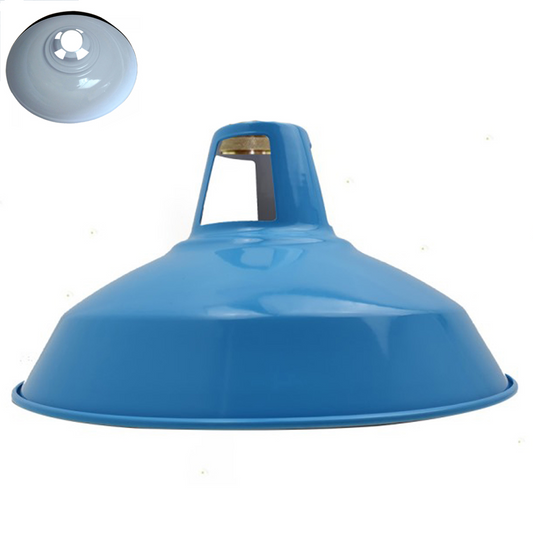 Industriële stijl schuurlamp met sleuf, metalen blauwe plafondlampkap ~1075