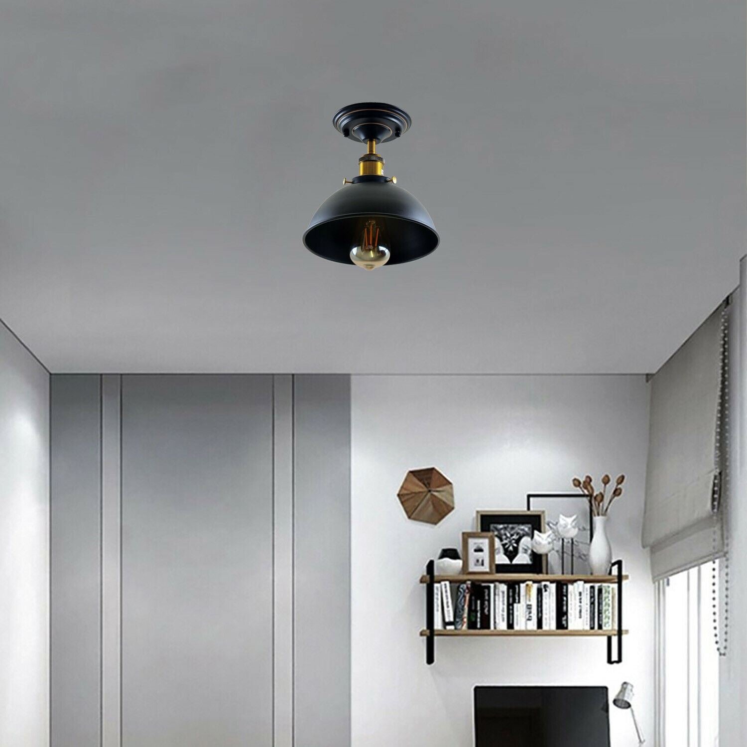 Vintage Pendant Ceiling Lights Industrial Flush Mount Dome Lamp Shade~1234 - LEDSone UK Ltd