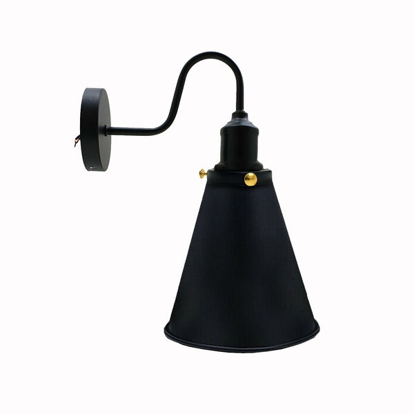 Retro industriële wandlamp, vintage wandlamp, designlamp voor binnen, lampfitting~3387 – Zwart / Ja