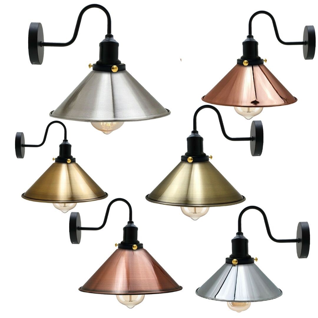 Vintage Industrial Metal Cone Shade Lighting Indoor Wall Sconce Light Fittings~3389 - LEDSone UK Ltd