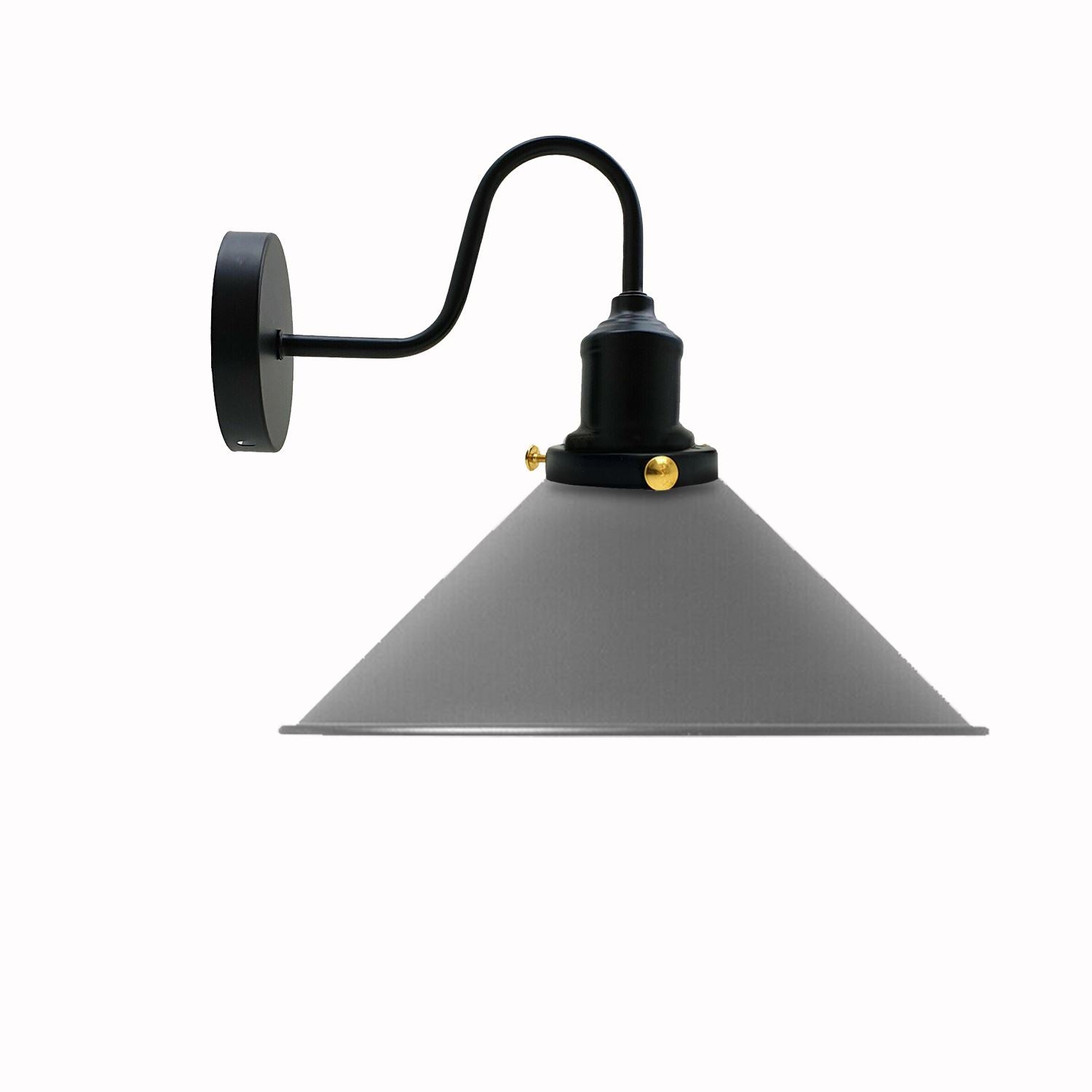 Vintage Industrial Swan Neck Wall Light Indoor Sconce Metal Cone Shape Shade~3391 - LEDSone UK Ltd