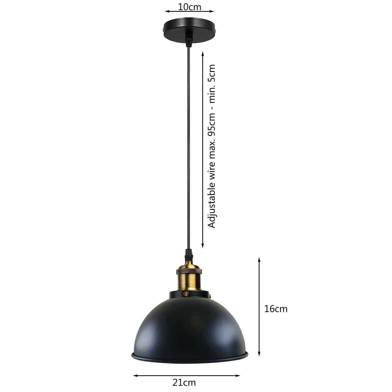 LEDSone Vintage Industrial Metal Ceiling Pendant Shade Modern Hanging Retro with various pattern Light black colour ~1259 - LEDSone UK Ltd