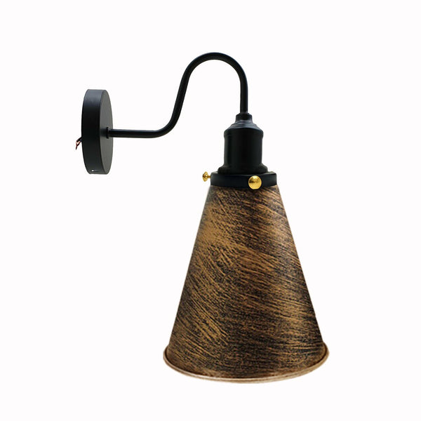 Retro industriële wandlamp, vintage wandlamp, designlamp voor binnen, lampfitting~3387 – Geborsteld koper / Ja