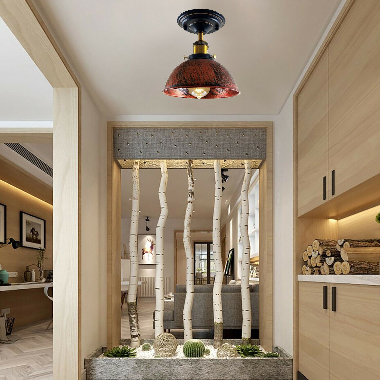 Vintage Pendant Ceiling Lights Industrial Flush Mount Dome Lamp Shade~1234 - LEDSone UK Ltd