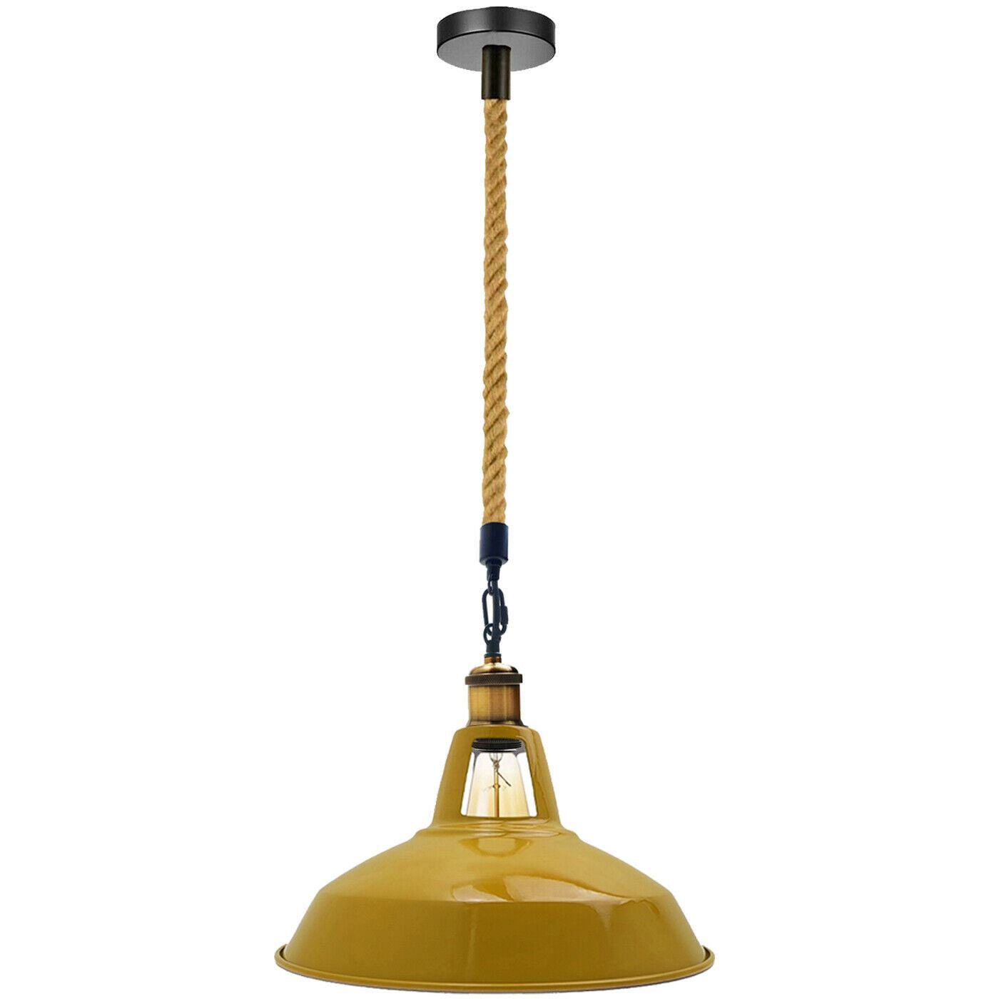 Industrial Modern Retro Lighting Yellow Ceiling Pendant Light Chandelier Lampshade