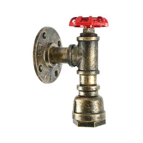 Vintage industriële plafond- en wandlamp van metaal, waterpijp, rustiek, stoompunk ~ 2168