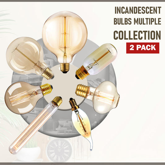 2-pack E27, B22, E14 LED Edison dimbare vintage amberkleurige glazen warmwitte 2700K gloeilampen ~ 4086