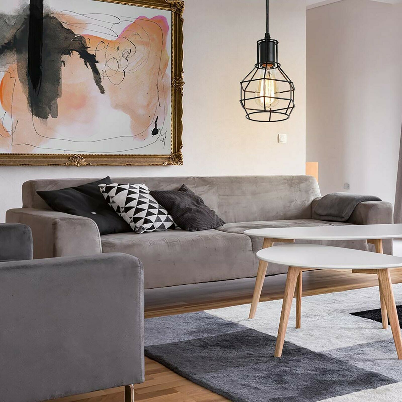 Black net wire cage pendant (11)