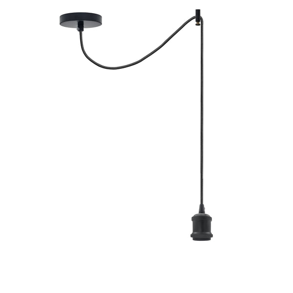 Spider Plafond Hanglamp 2m Stoffen 3-Aderige Kabel E27 ~4483 – Zwart / Nee