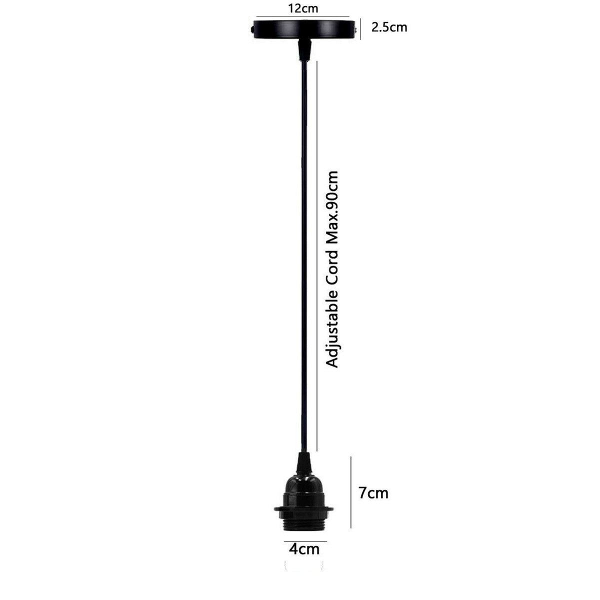 Single Outlet Ceiling E27 DIY Ceiling Rose Light PVC Flex Cluster Pendant Lamp Holder~3425 - LEDSone UK Ltd