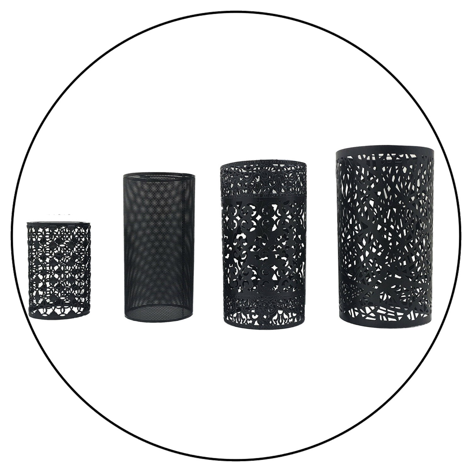 Industrial ceiling light shades, 4-pack metal wire cages