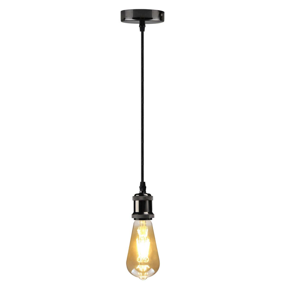 1m Shiny Black Pendant Holder~1697 - LEDSone UK Ltd