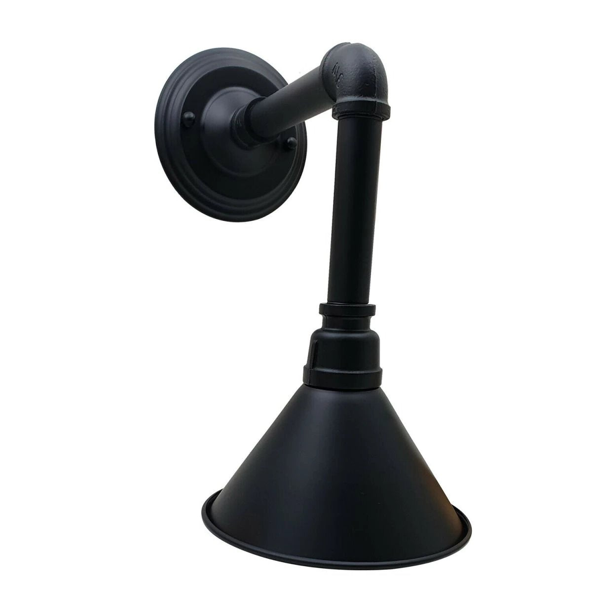 black wall pipe lighting