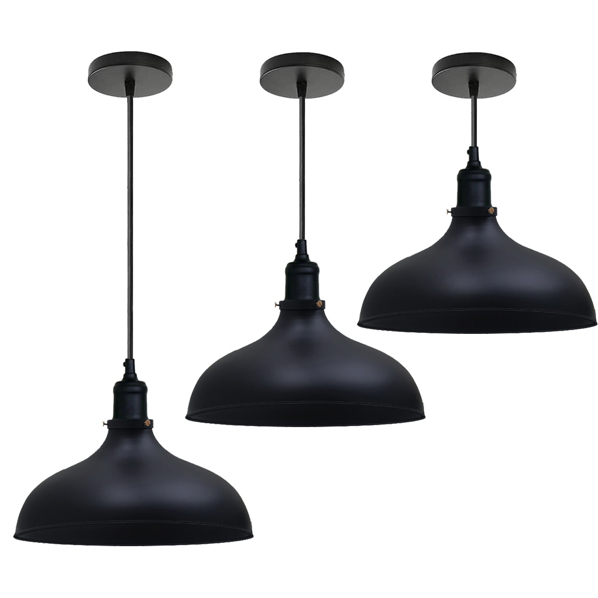 Black Industrial Retro Ceiling Pendant Light~1478 - LEDSone UK Ltd
