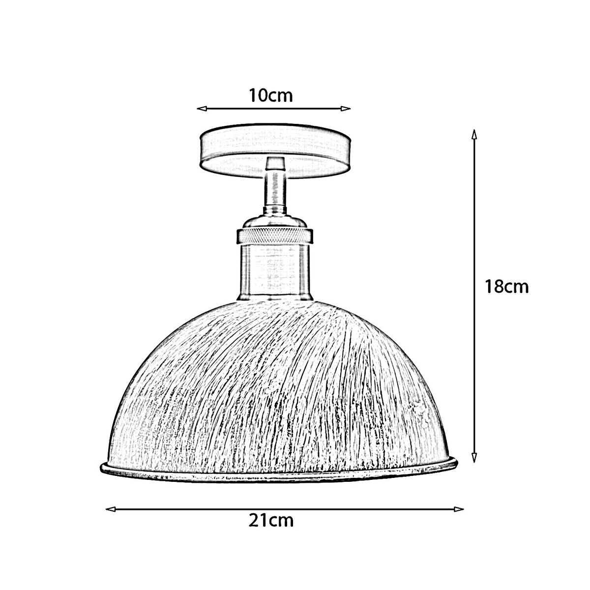 Black White Inner Vintage Retro Flush Mount Ceiling Light Rustic Color Metal Lampshade~1789 - LEDSone UK Ltd