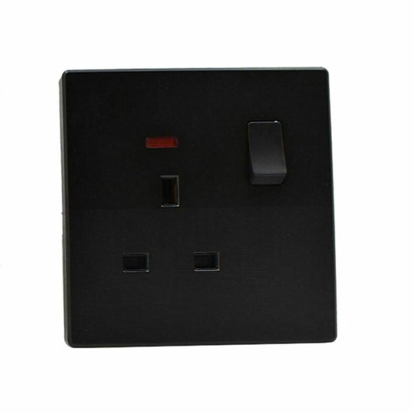 Zwarte dubbele stopcontacten 13 A ~2526 – 1-voudige contactdoos