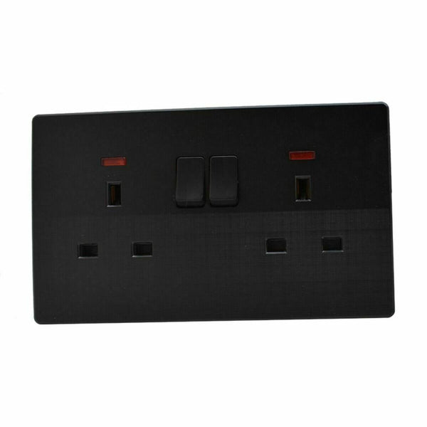 Zwarte dubbele stopcontacten 13 A ~2526 – 2-voudige stopcontact