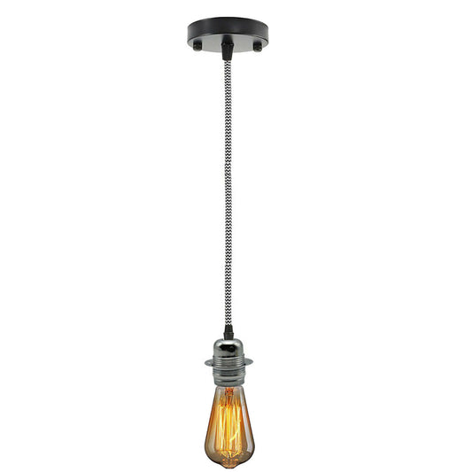 Ceiling Rose Fabric Flex Pendant Light Lamp Holder