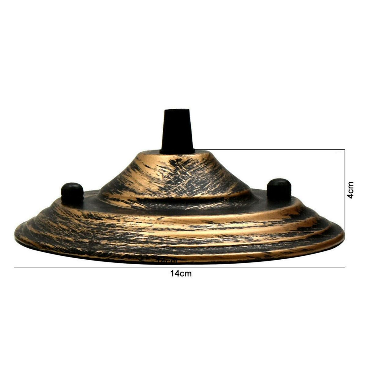 Brushed Copper Color 140mm Ceiling Rose Pendant Cable Grip Flex Plate For Light Fitting~2654 - LEDSone UK Ltd