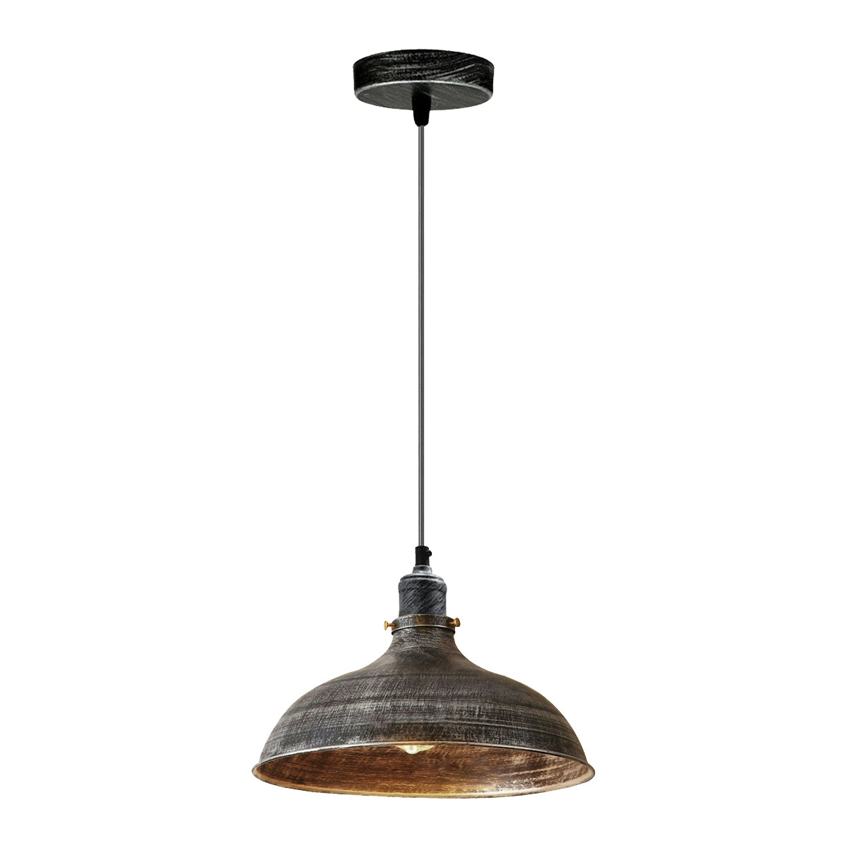 Brushed Silver Industrial Retro Ceiling Pendant Light~1479 - LEDSone UK Ltd