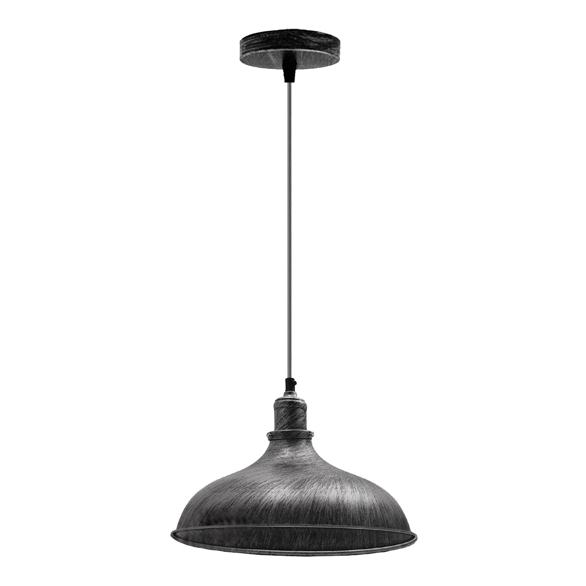 Brushed Silver Industrial Retro Ceiling Pendant Light~1479 - LEDSone UK Ltd