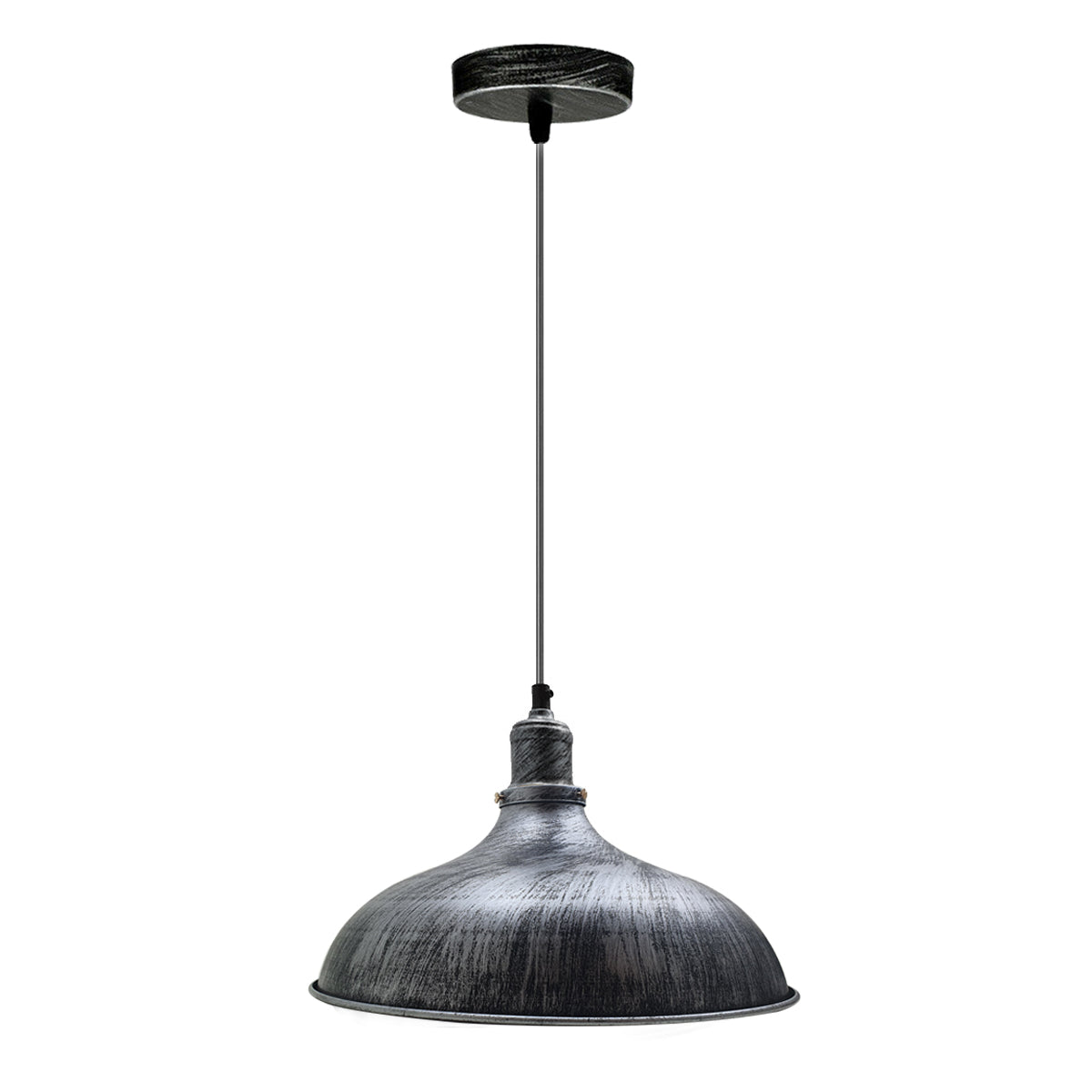 Brushed Silver Industrial Retro Ceiling Pendant Light~1479 - LEDSone UK Ltd