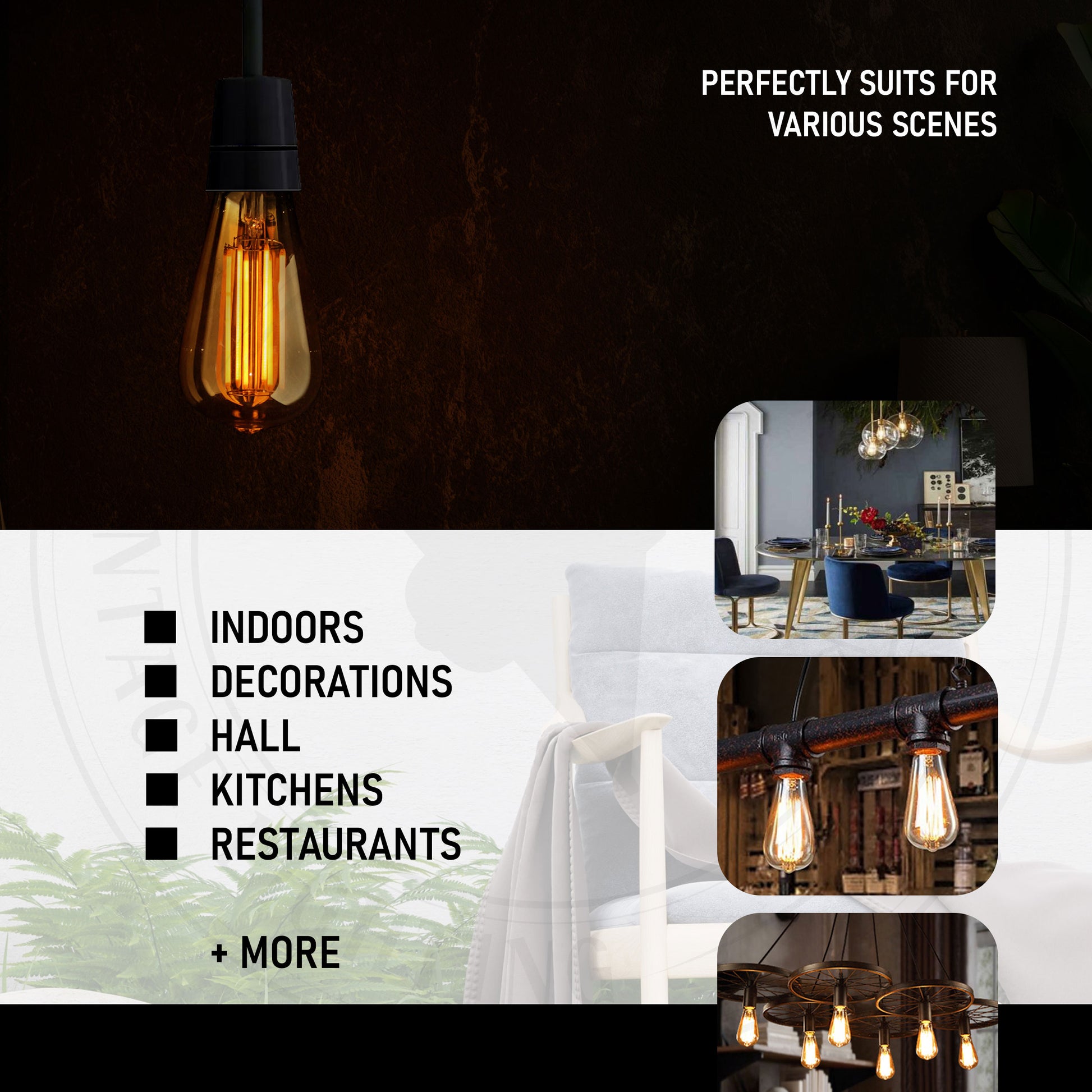 E27 vintage LED Bulbs decor