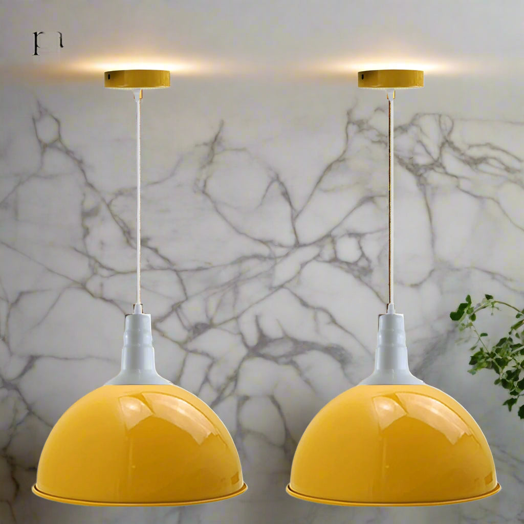 2 Pack Modern Vintage Industrial Retro Loft Metal Ceiling Lamp Shade Pendant Light~3575 - LEDSone UK Ltd