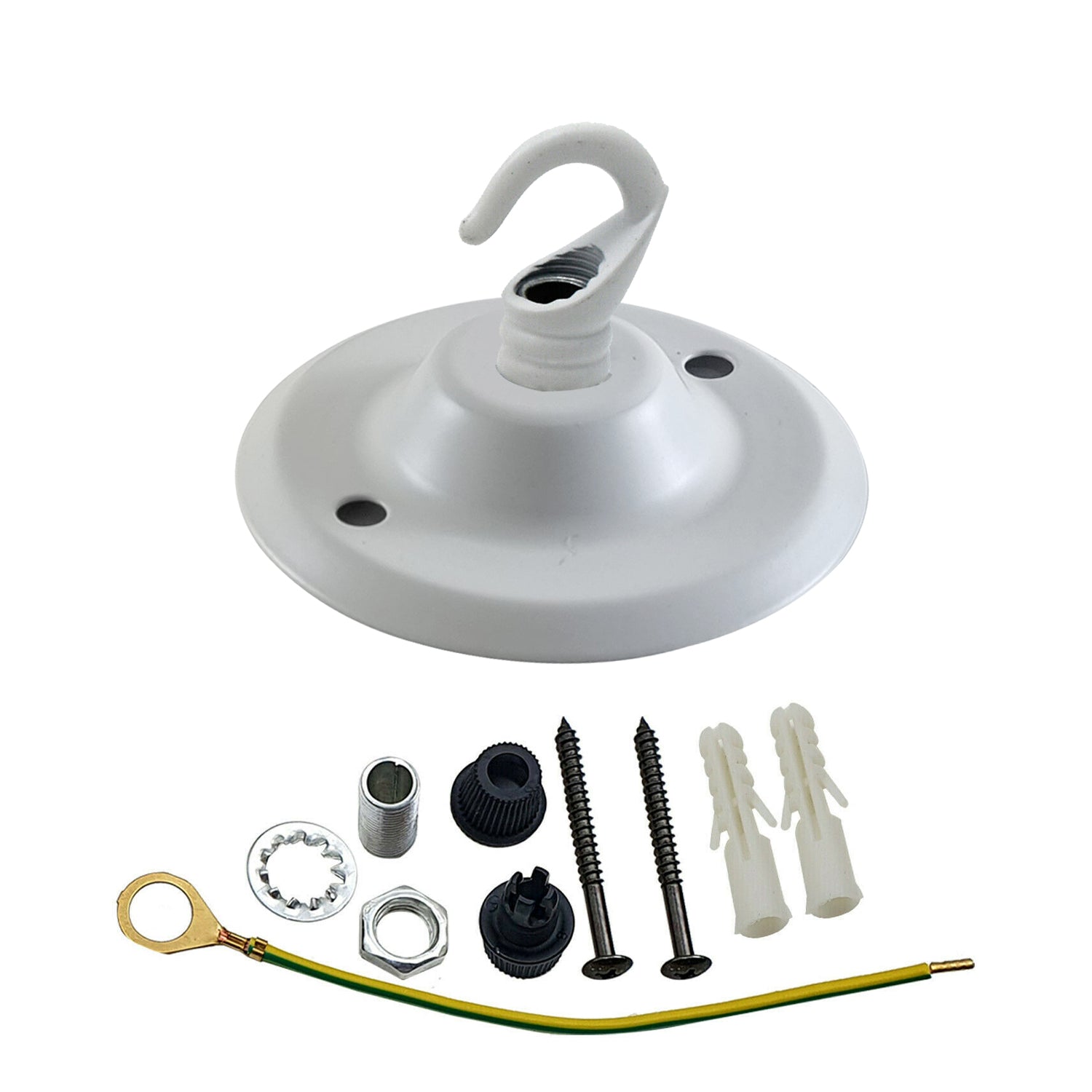 75mm Front Fitting Color Ceiling Hook With Single Point Drop Outlet Plate~1448 - LEDSone UK Ltd