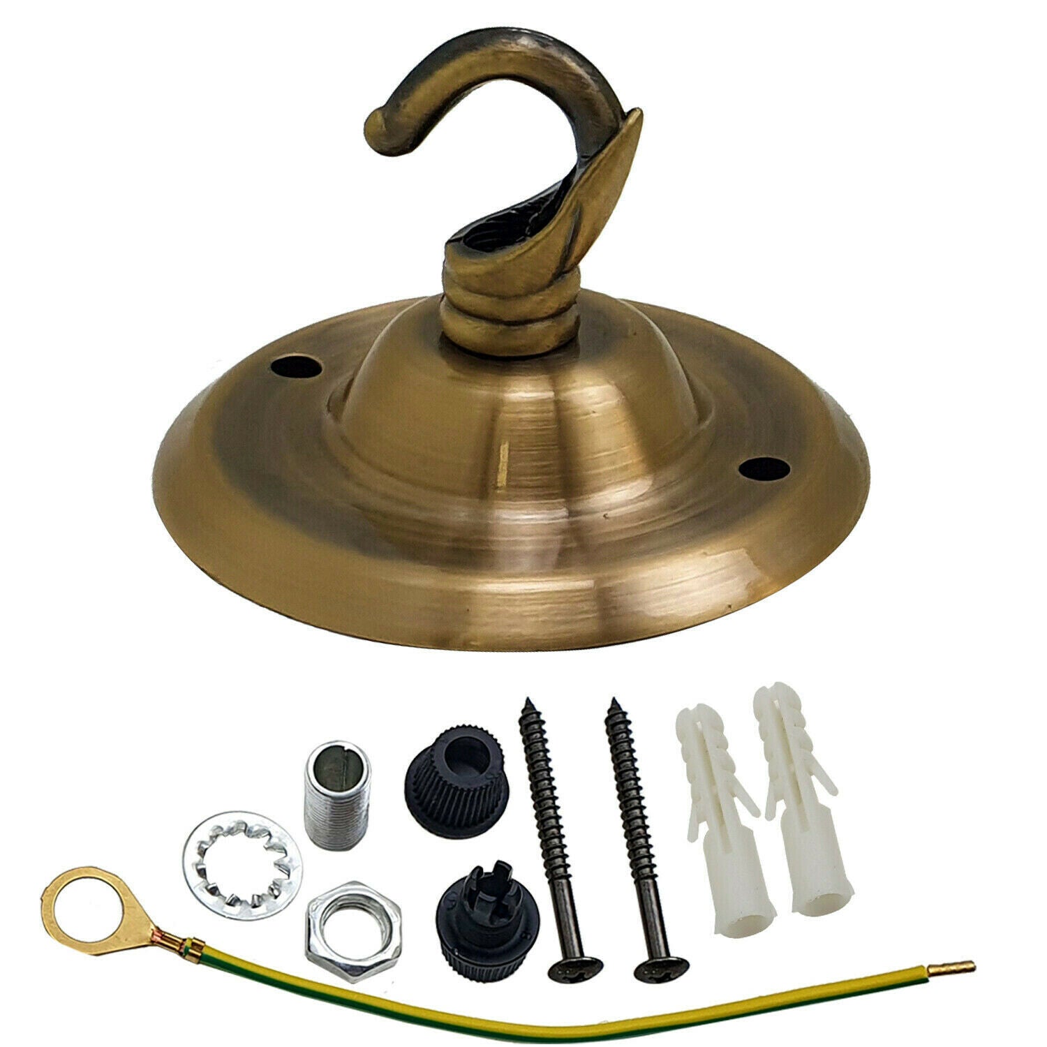 75mm Front Fitting Color Ceiling Hook With Single Point Drop Outlet Plate~1448 - LEDSone UK Ltd