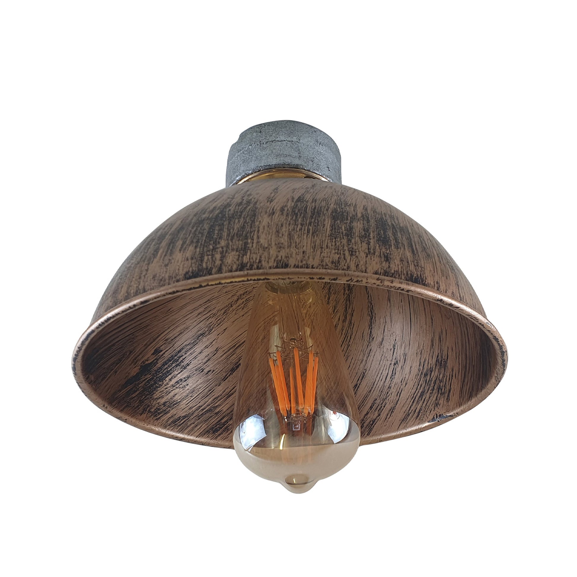Brushed Copper Ceiling Light Lampshade Fitting Industrial Design B22 Lighting~1566 - LEDSone UK Ltd