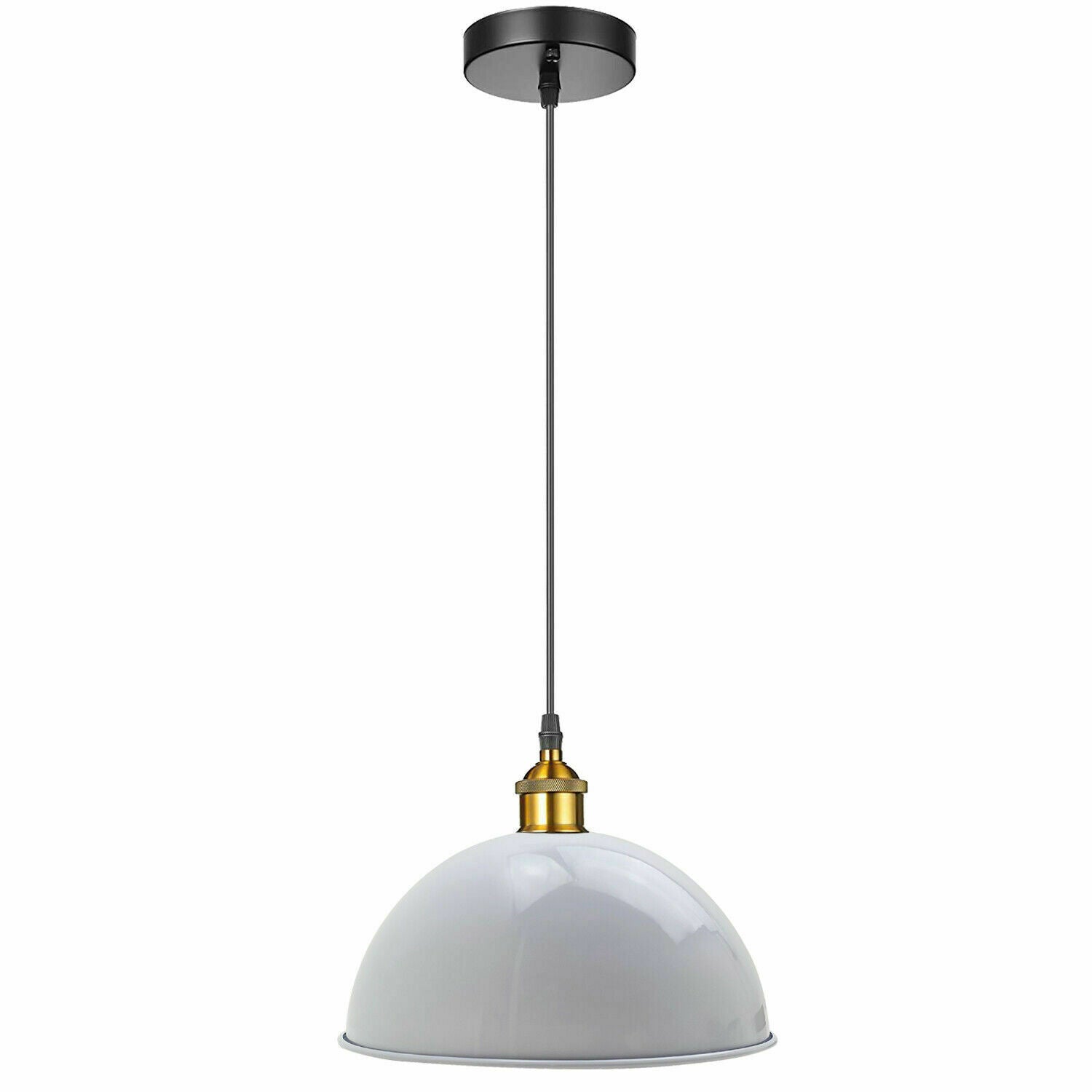 White Modern Pendant Light Shade Ceiling Suspension Lamp Half 40cm Dome~1849 - LEDSone UK Ltd