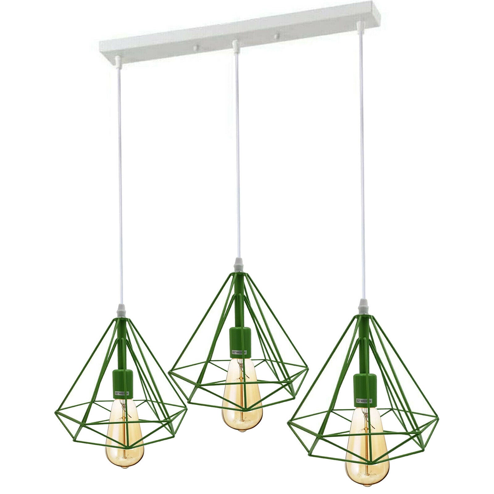 3 Head Green Ceiling Pendant Lights 
