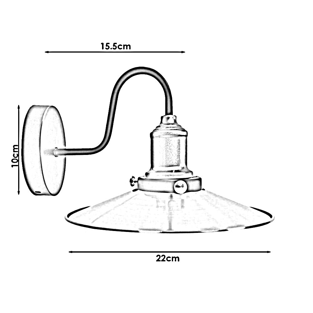 Chrome Wall Light Lampshade Modern Industrial Wall Lamp~1573 - LEDSone UK Ltd