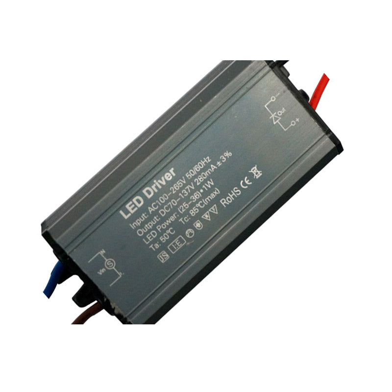 25-36W 280mAmp DC 70V-137V Waterproof Constant Current LED Transformer - Shop for LED lights - Transformers - Lampshades - Holders | LEDSone UK