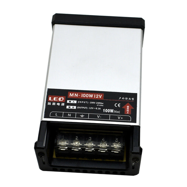 DC 12V 100W IP45 regenbestendige buitenvoeding 8,3A LED-driver AC 190-240V-adapter ~ 2108