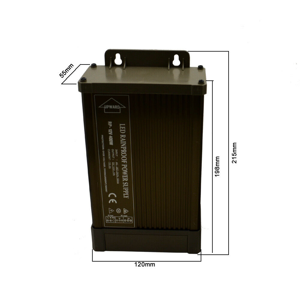 Rainproof LED Power Supply DC 12V 400W Outdoor Transformer