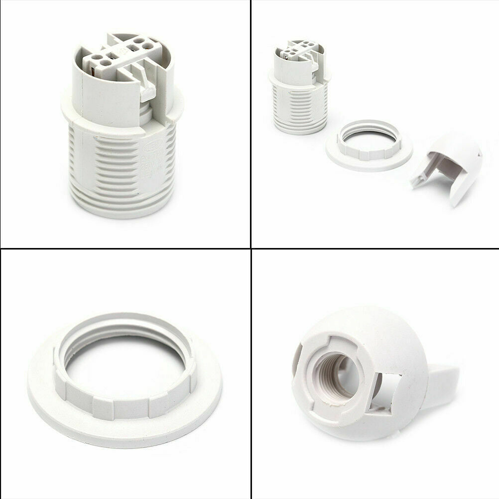 E14 Screw Lampshade Light holder Collar Ring Adaptor Bulb Holder White~1831 - LEDSone UK Ltd