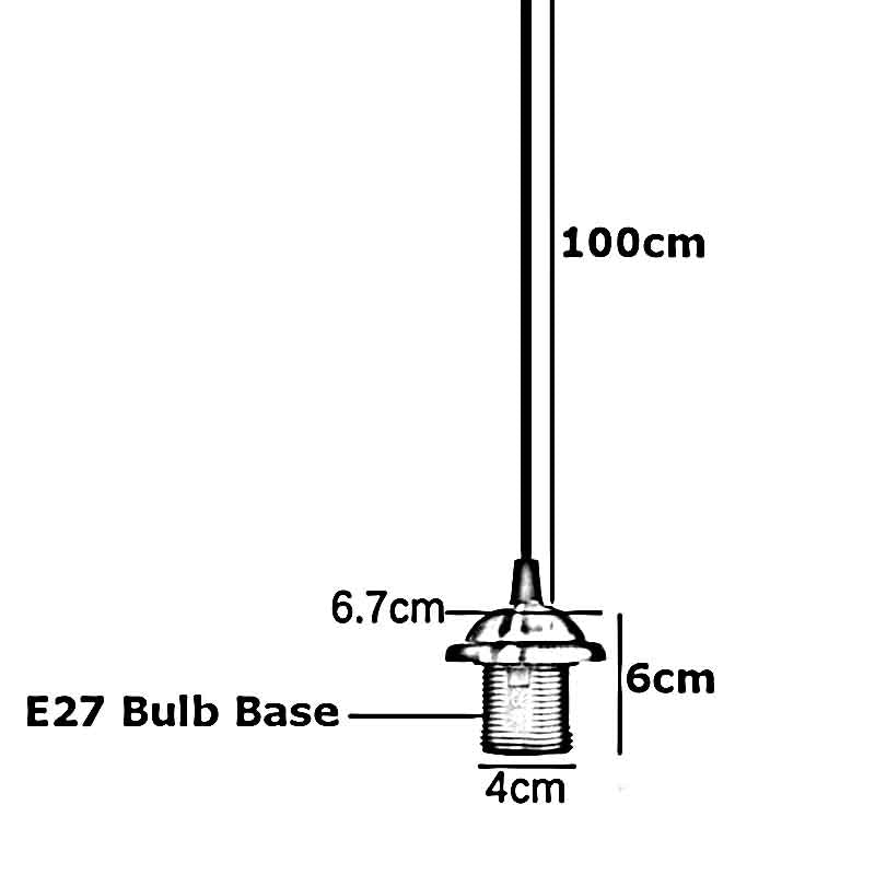 E27 Black Colour Umbrella Holder PVC Round Black Colour 1m Cable Pendant Set~2155 - LEDSone UK Ltd